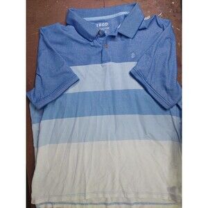 IZOD Advantage Performance Mens Blue  Short Sleeve Stretch Polo Shirt XXL